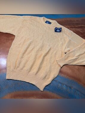 Vintage Deadstock boat house row Knit Crewneck Sweater Large 100% cotton USA